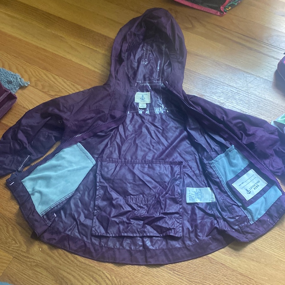 Lands End Toddler Girls Purple Raincoat